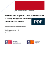 Networks of Support: Civil Society's Role in Integrating International Students in Japan and Australia