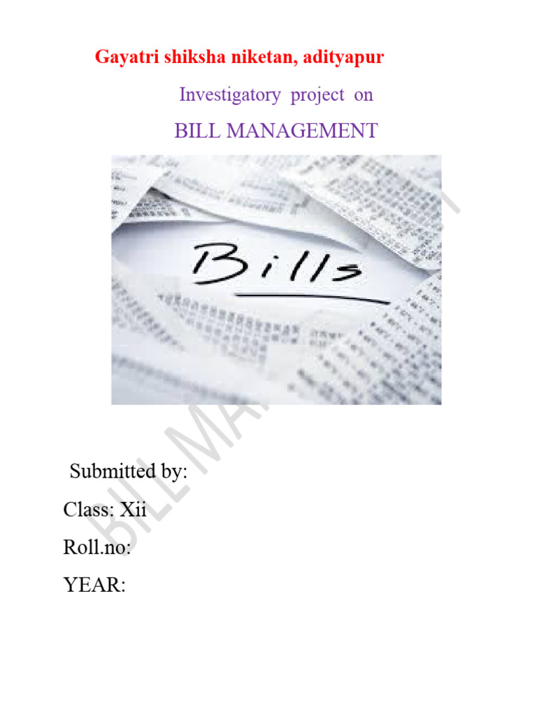 Bill Management | PDF | Databases | Table (Database)