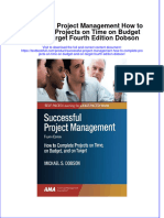 Textbook Successful Project Management How To Complete Projects On Time On Budget and On Target Fourth Edition Dobson Ebook All Chapter PDF