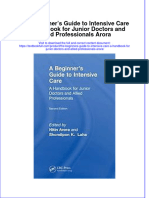 Textbook The Beginners Guide To Intensive Care A Handbook For Junior Doctors and Allied Professionals Arora Ebook All Chapter PDF
