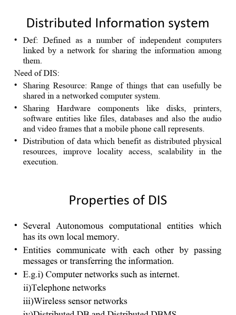 Distributed Information System | PDF