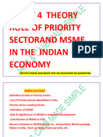 Theory Unit 4 Role of Priority Sector and Msme