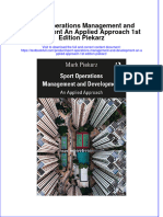 Download full chapter Sport Operations Management And Development An Applied Approach 1St Edition Piekarz pdf docx