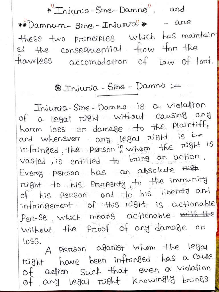 Legal Maxim Damnum Sine Injuria & Injuria Sine Damno | PDF | Common Law ...