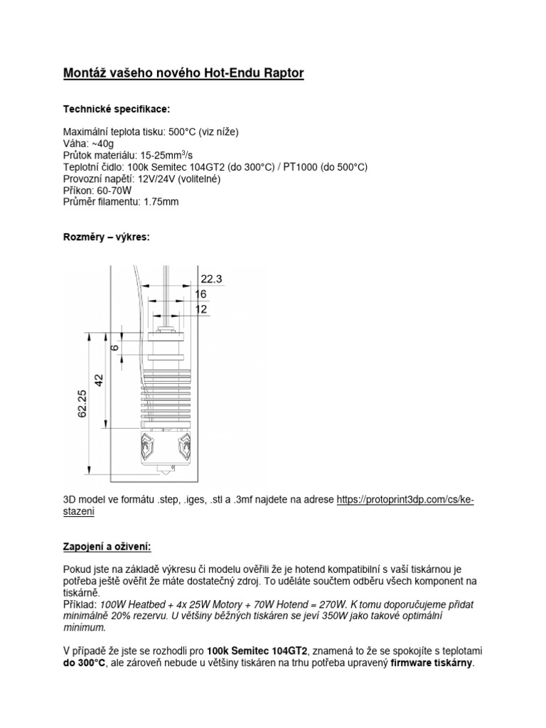 Ifaia48y63.raptor Hotend Manual v4 | PDF