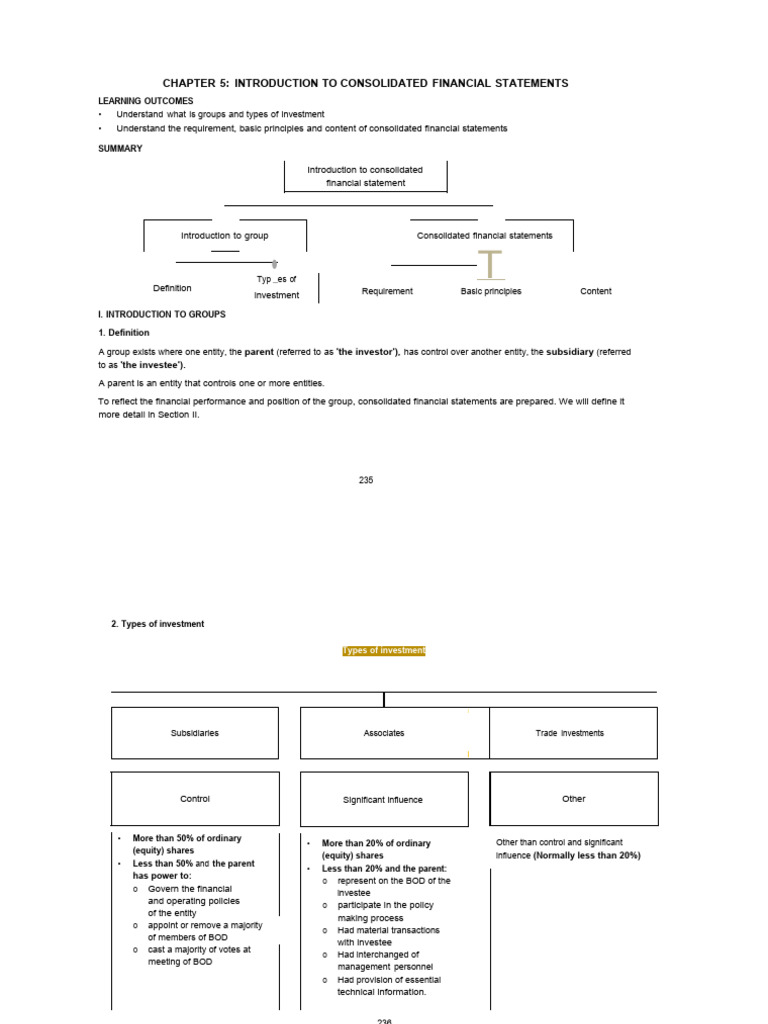 CHAPTER 5 - Introduction of Consolidation - Student | PDF ...