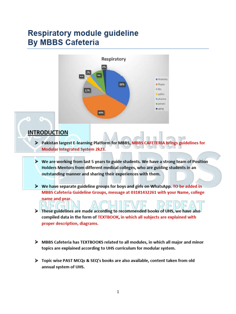 MBBS Respiratory Module Guidelines | PDF | Lung | Respiratory Tract