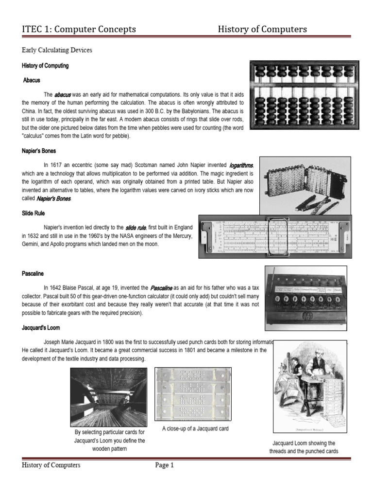 History of Computers PDF Integrated Circuit Computer Architecture