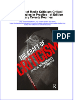 Textbook The Craft of Media Criticism Critical Media Studies in Practice 1St Edition Mary Celeste Kearney Ebook All Chapter PDF