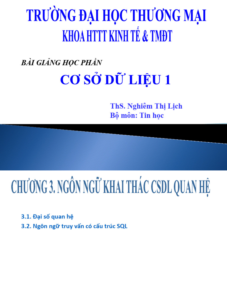 DB - Chapter 3.1 | PDF