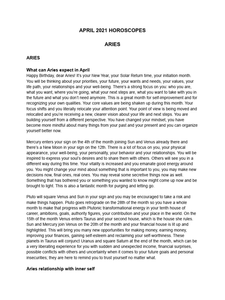 HOROSCOPES | PDF | Planets In Astrology | Love