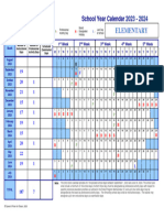 School Year Calendar Elementary 2023-2024