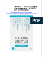 Textbook Teaching Literature Text and Dialogue in The English Classroom 1St Edition Ben Knights Eds Ebook All Chapter PDF