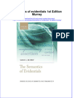 Textbook Semantics of Evidentials 1St Edition Murray Ebook All Chapter PDF