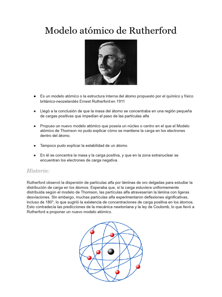 Modelo Atómico de Rutherford | PDF