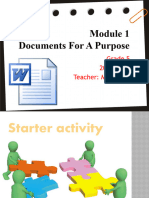 Module 1 Documents For A Purpose