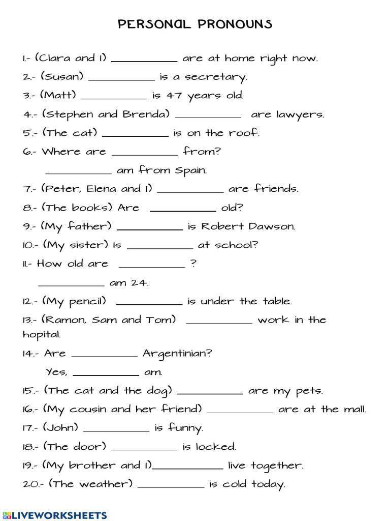 Personal Pronouns | PDF