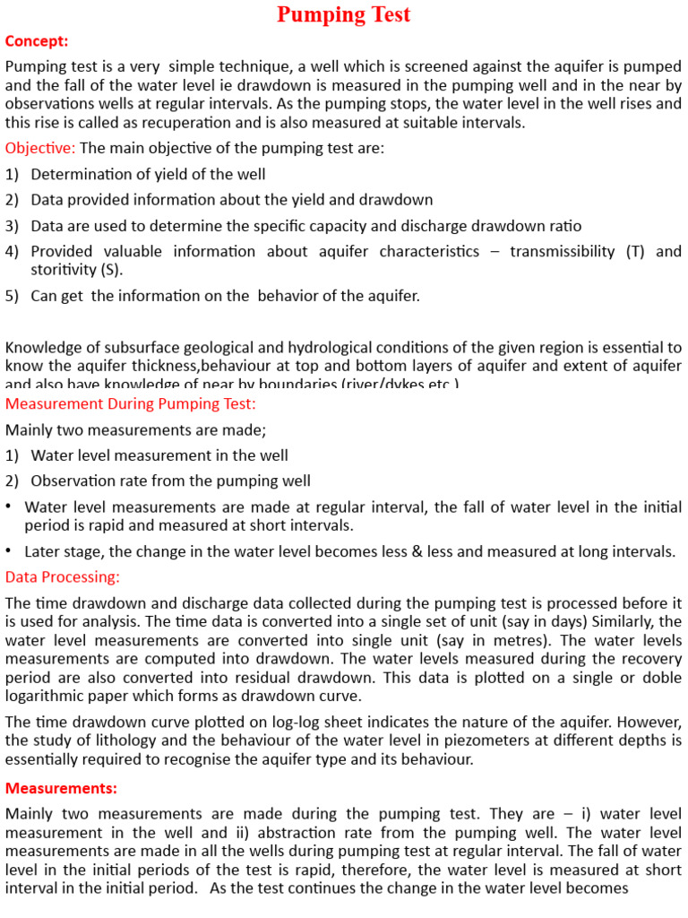 GWH - Pumping Test | PDF | Aquifer | Data