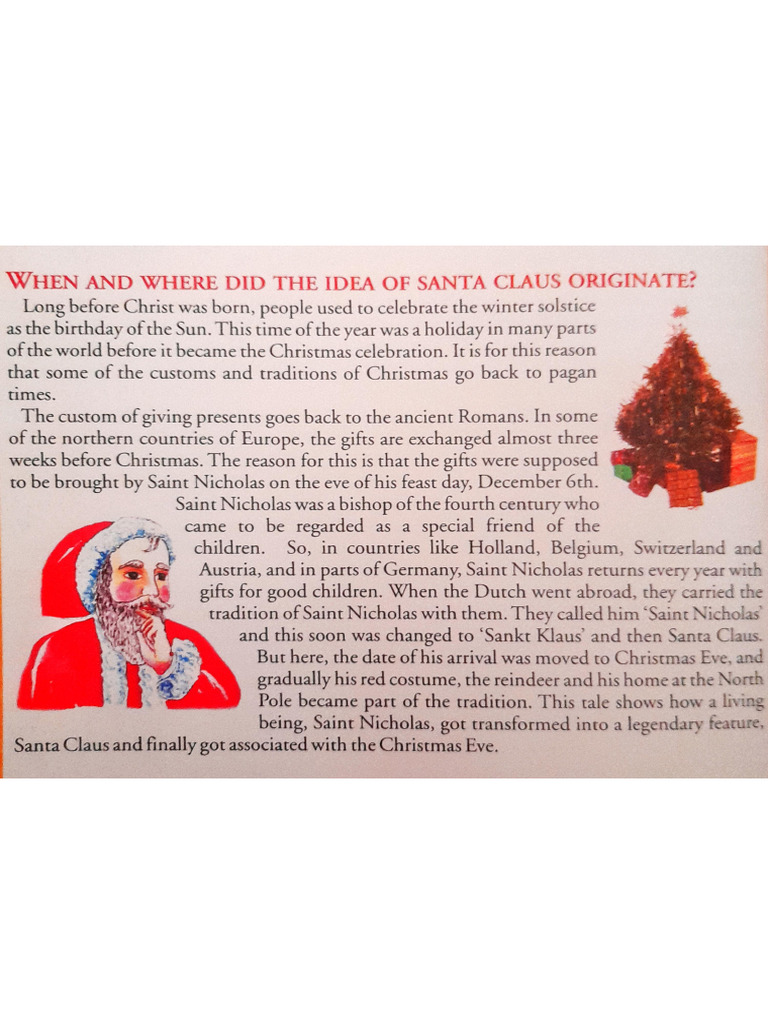 What Is The Origin Of Santa Claus