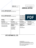 Arrival Notice: Sitc Vietnam Co., LTD