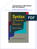 PDF Syntax An Introduction To Minimalism Elly Van Gelderen Ebook Full Chapter