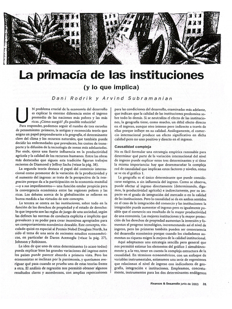 La Primacía de Las Instituciones (Y Lo | PDF