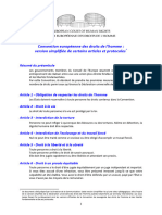 Convention Européenne Des Droits de L'homme: Version Simplifiée de Certains Articles Et Protocoles