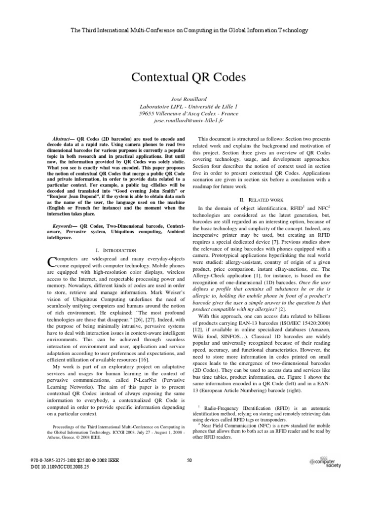 Contextual QR Codes | PDF