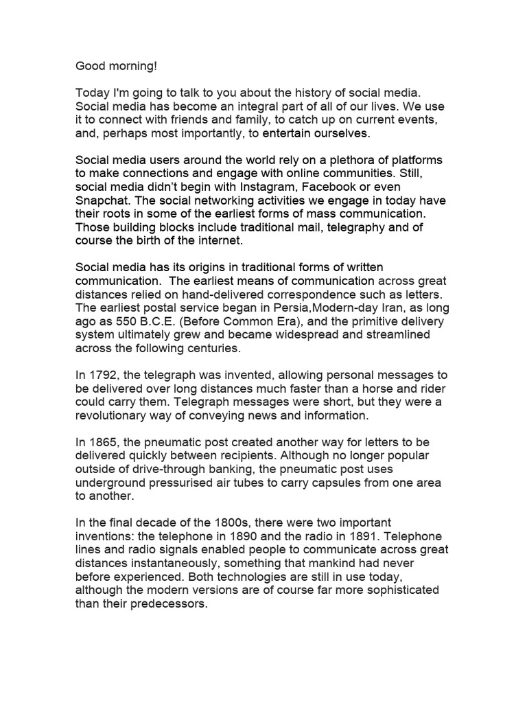 History of Social Media Evolution | PDF | Popular Culture & Media ...