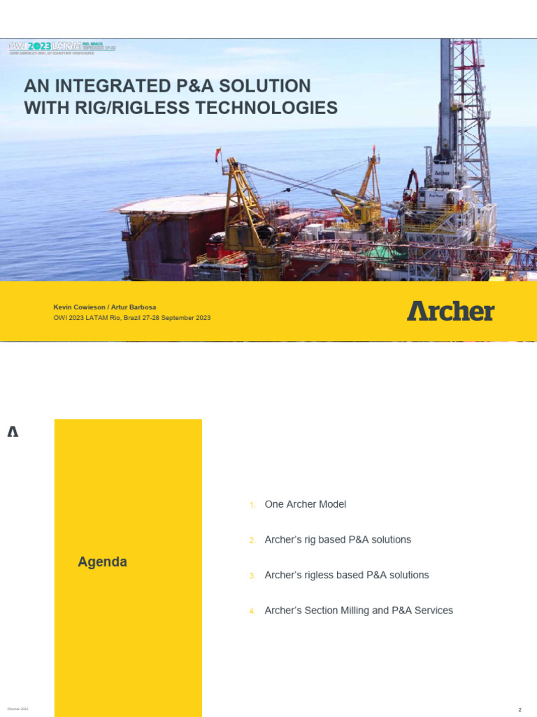 Integrated P&A Solutions Overview | PDF | Drilling Rig | Project Management