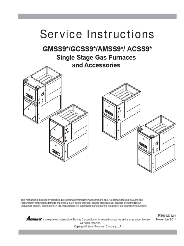 GOODMAN Furnace Manual PDF Electrostatic Discharge Building