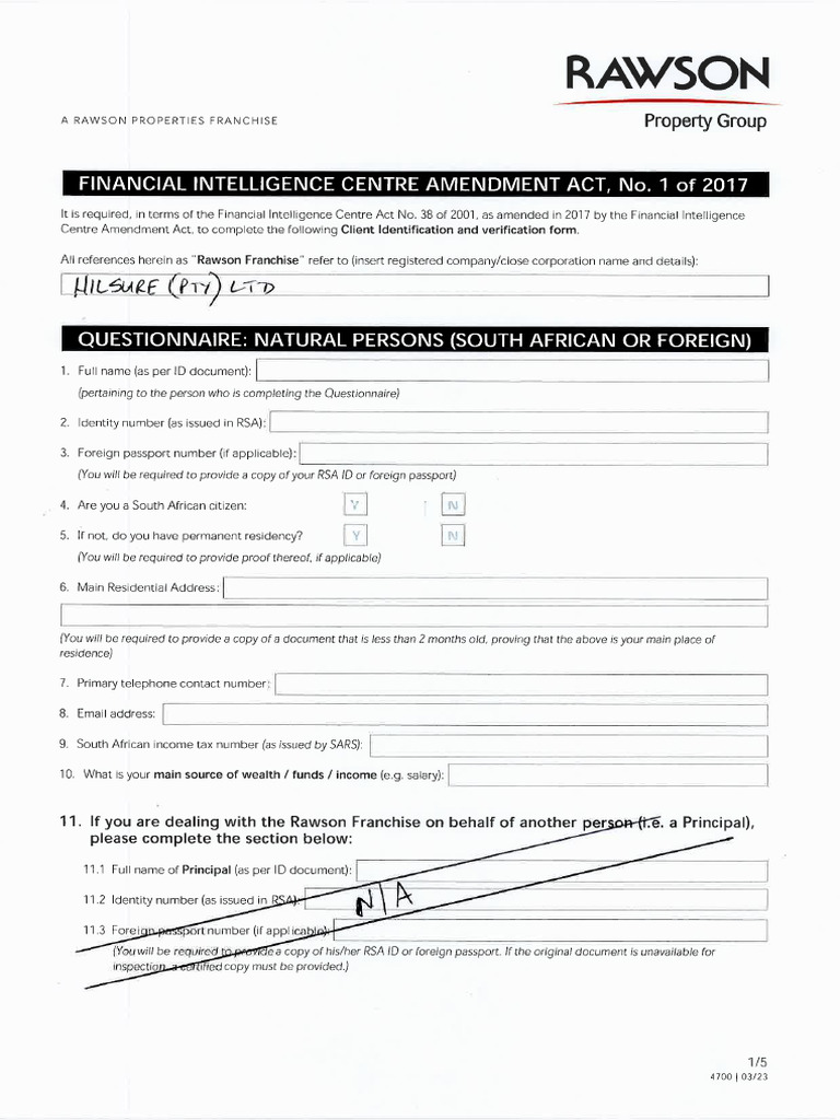 FICA Questionnaire | PDF