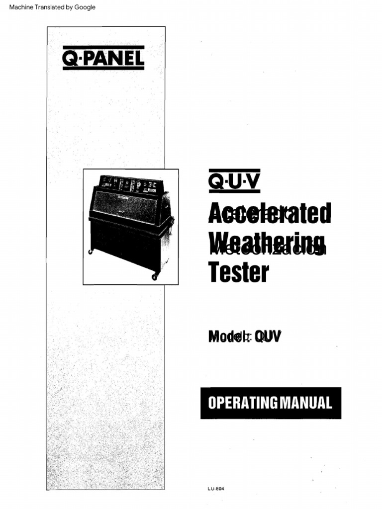 Manual de Uso del Tester QUV | PDF | Ultravioleta | Agua