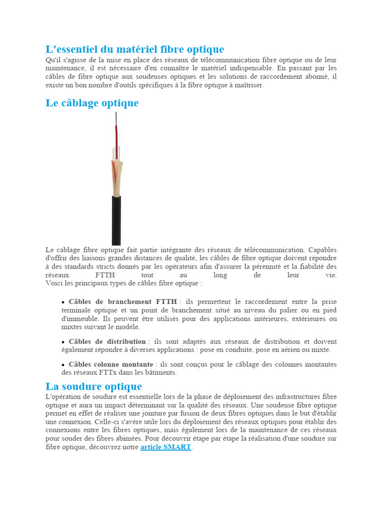 Fibre Optique | PDF | Fibre optique | Informatique