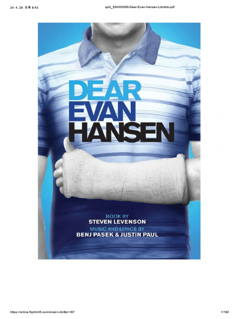 Dear Evan Hansen Libretto PDF | PDF