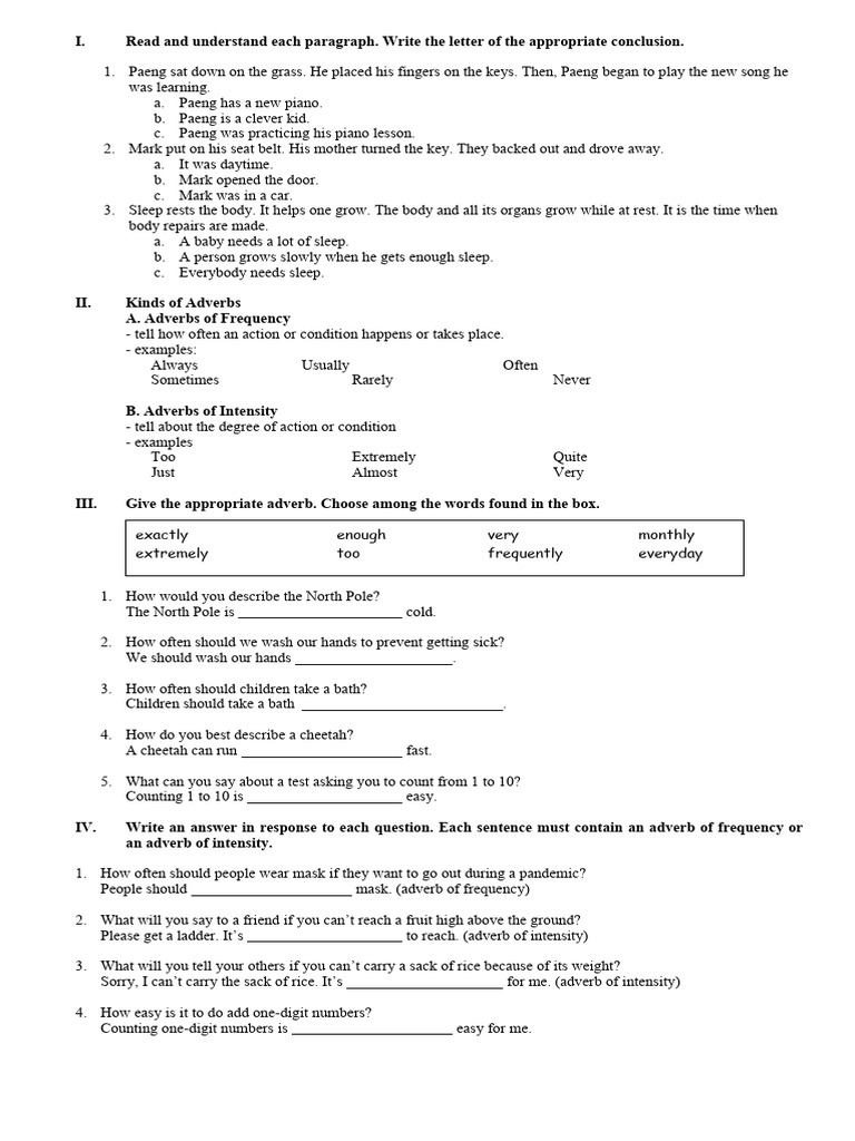 Adverbs Activity Sheets Pdf Adverb