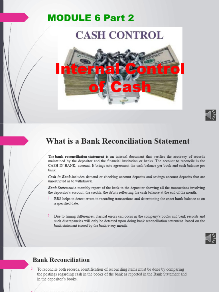 Module 6 P2 Internal Control - BSA & BSMA | PDF | Deposit Account | Banks