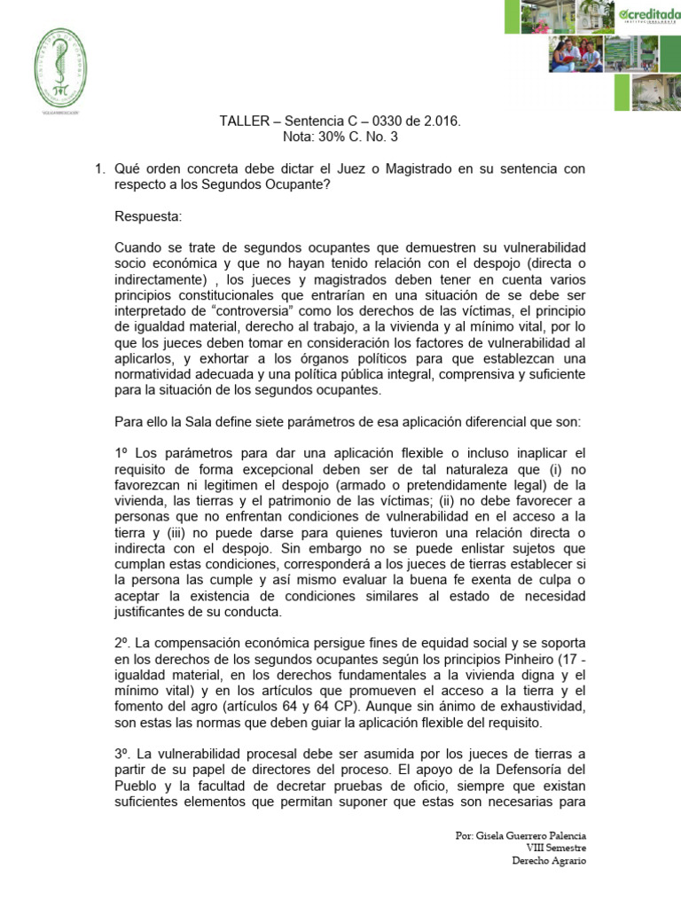 Derechos de Segundos Ocupantes | PDF | Juez | Sentencia (ley)