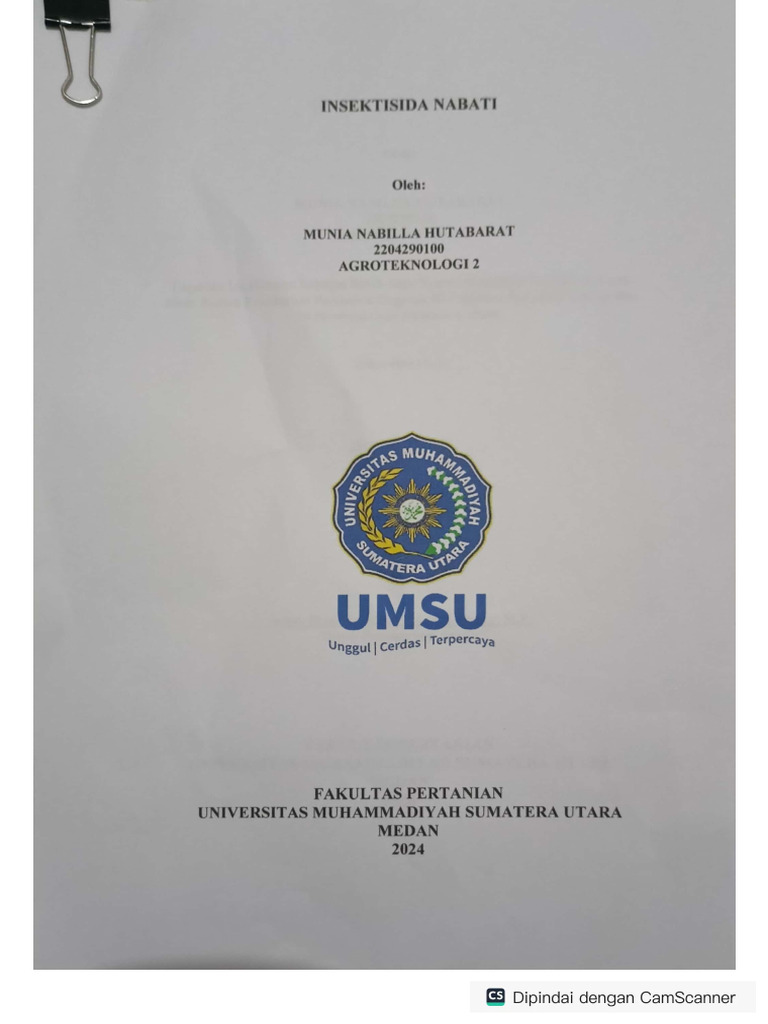 Laporan Praktikum Po Insektisida Nabati Munia Nabilla Hutabarat