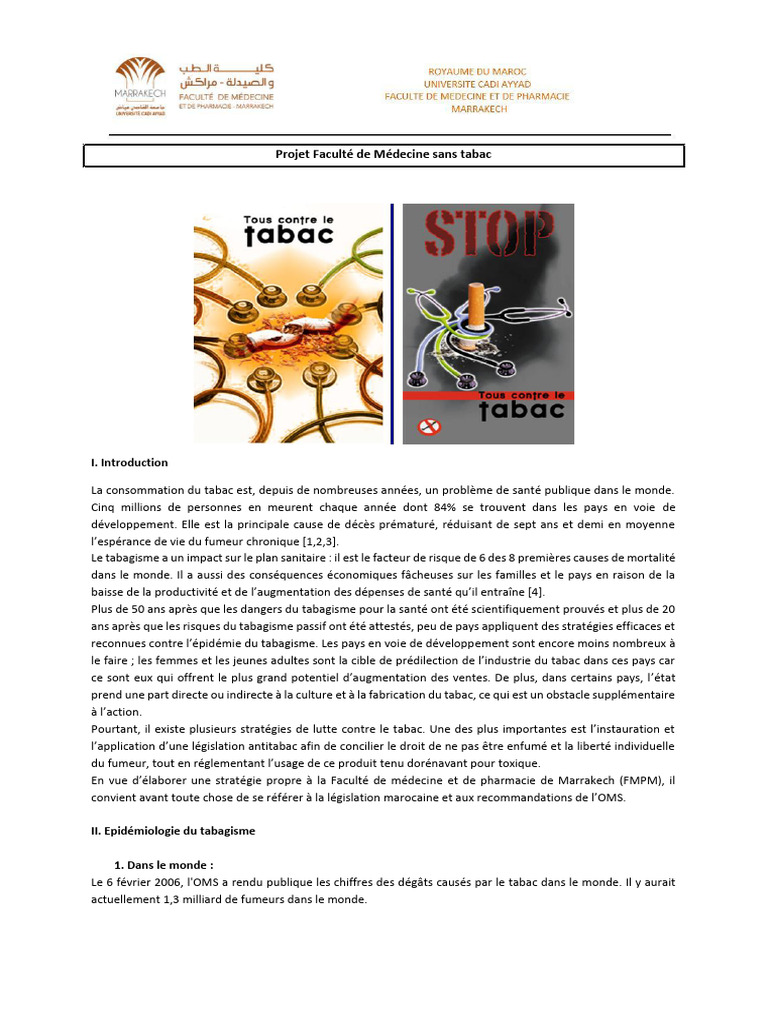 Lutte contre le tabagisme à la FMPM | PDF | Sevrage tabagique | Cigarette