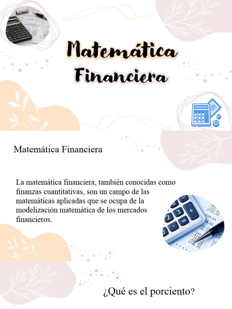 Matematica Financiera | PDF | Finanzas Matemáticas | Interés
