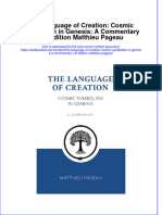 Textbook The Language of Creation Cosmic Symbolism in Genesis A Commentary 1St Edition Matthieu Pageau Ebook All Chapter PDF
