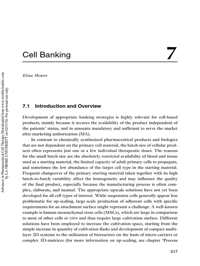Cell Banking Strategies for Therapies | PDF | Hematopoietic Stem Cell ...