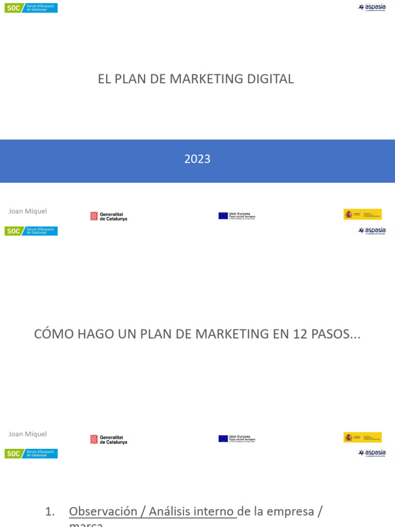Plan de Marketing Digital en 12 Pasos | PDF | Marketing | Publicidad ...