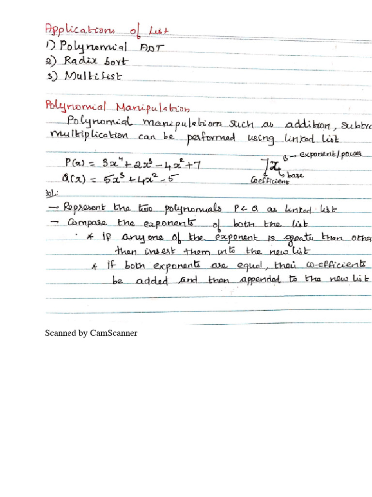 Polynomial addition steps | PDF