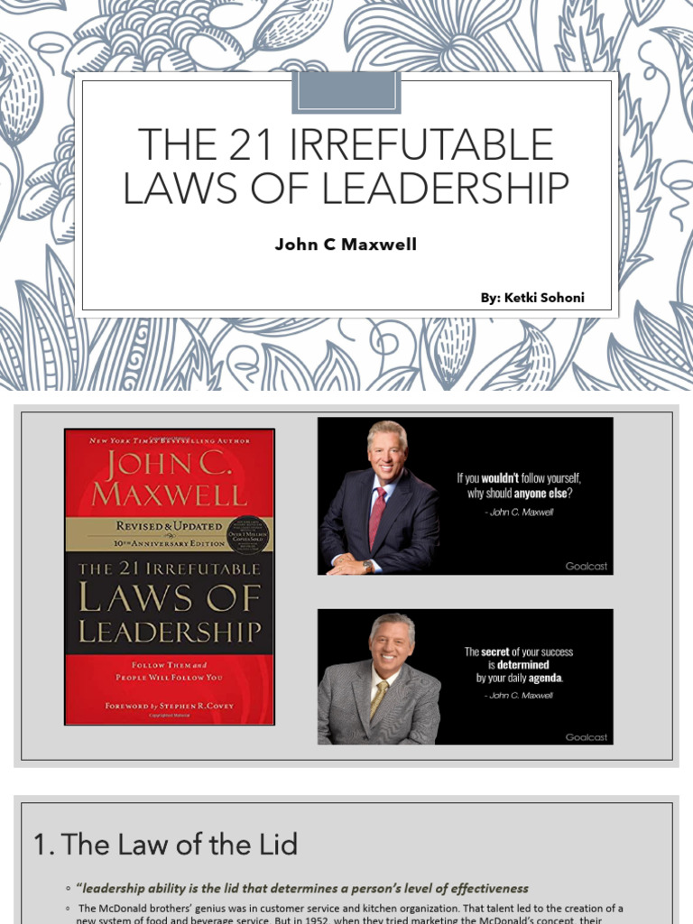 The 21 Irrefutable Laws of Leadership | PDF | Leadership | Mc Donald's