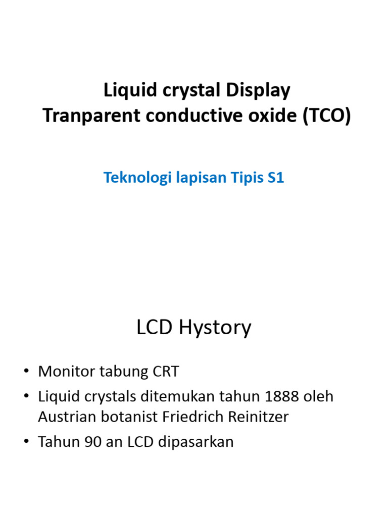 Liquid Crystal Display Tlt Pdf Liquid Crystal Display Pixel
