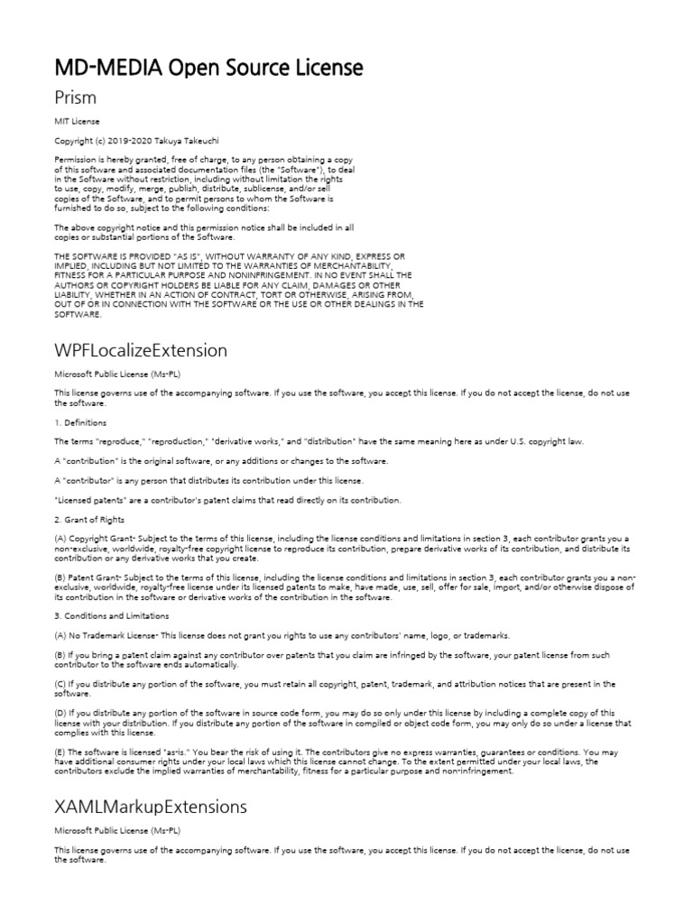 MD-VIDEO OpenSource License | PDF | License | Source Code