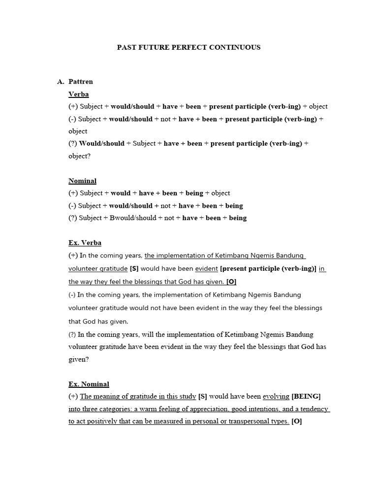 Past Future Perfect Continuous Explained | PDF | Language Mechanics ...