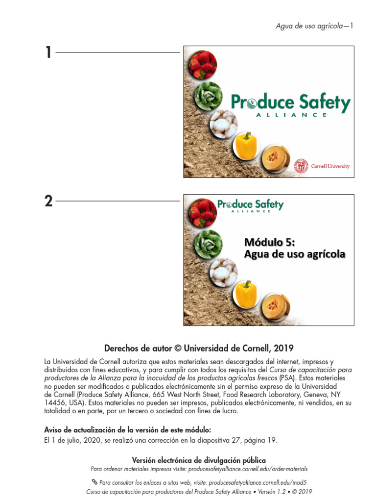 Inocuidad del Agua en Agricultura | PDF | Riego | Agua